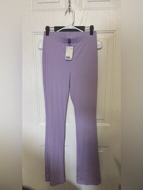 H&M Lavender Ribbed Flare Pants